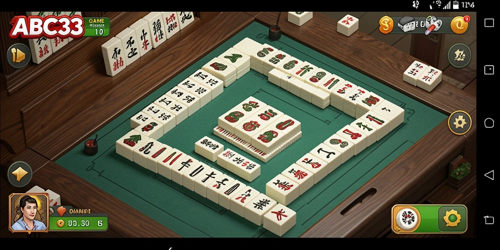 Tangkapan layar gameplay utama ABC33 menampilkan keseruan permainan Mahjong.