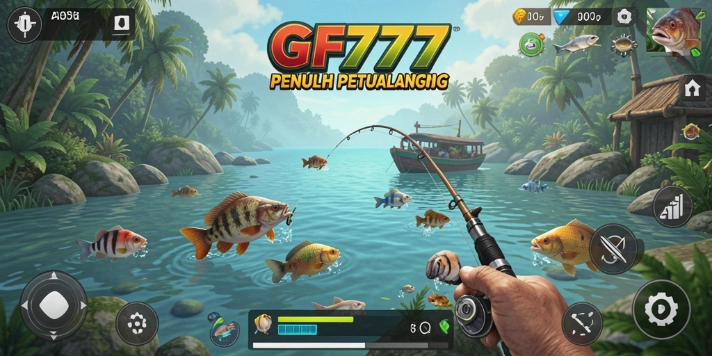 Screenshot GF777 menampilkan gameplay memancing yang mendebarkan.