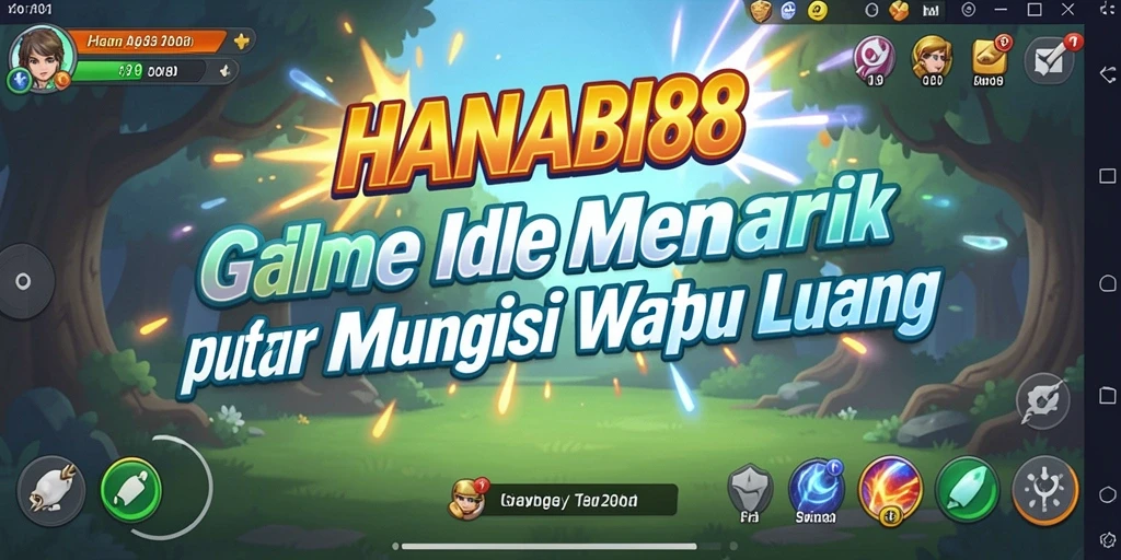 Screenshot permainan HANABI88 menampilkan karakter yang sedang bertarung di dunia Idle.