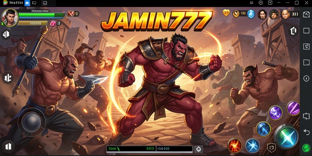 Tangkapan layar menunjukkan pertarungan intens di JAMIN777.