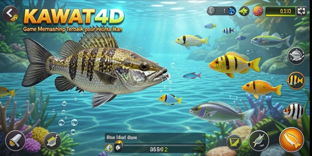 Screenshot gameplay KAWAT4D menampilkan aksi memancing yang mendebarkan dan lokasi yang indah.
