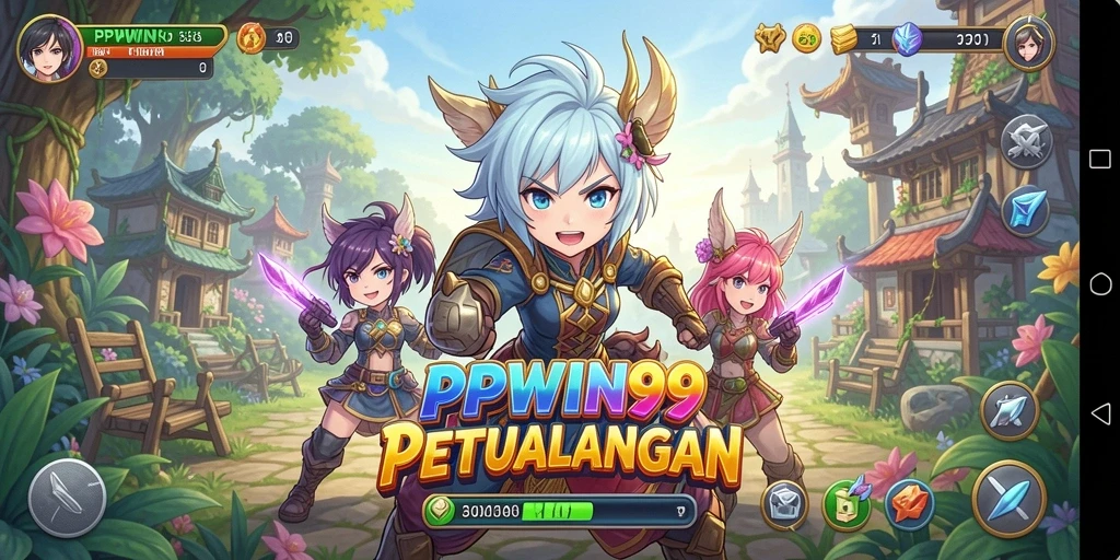Screenshot utama PPWIN99 menampilkan gameplay dinamis dari karakter Anime.