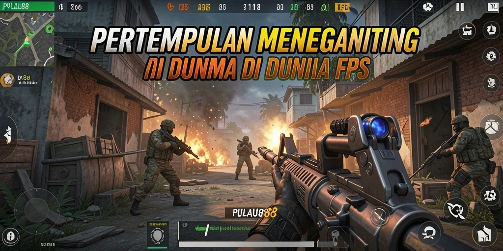 Screenshot PULAU88 yang menampilkan aksi seru di pertempuran FPS.