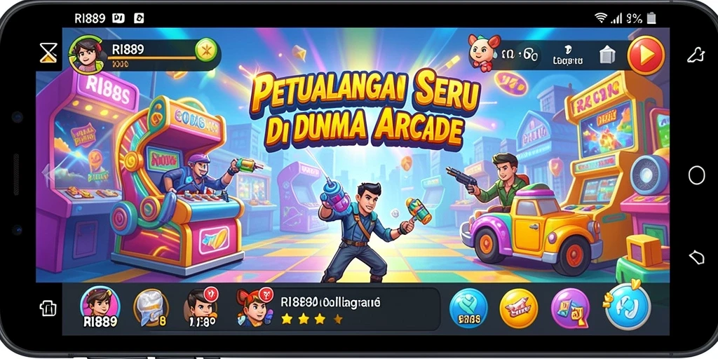 Tampilan gameplay seru RI889 yang penuh tantangan di dunia arcade.