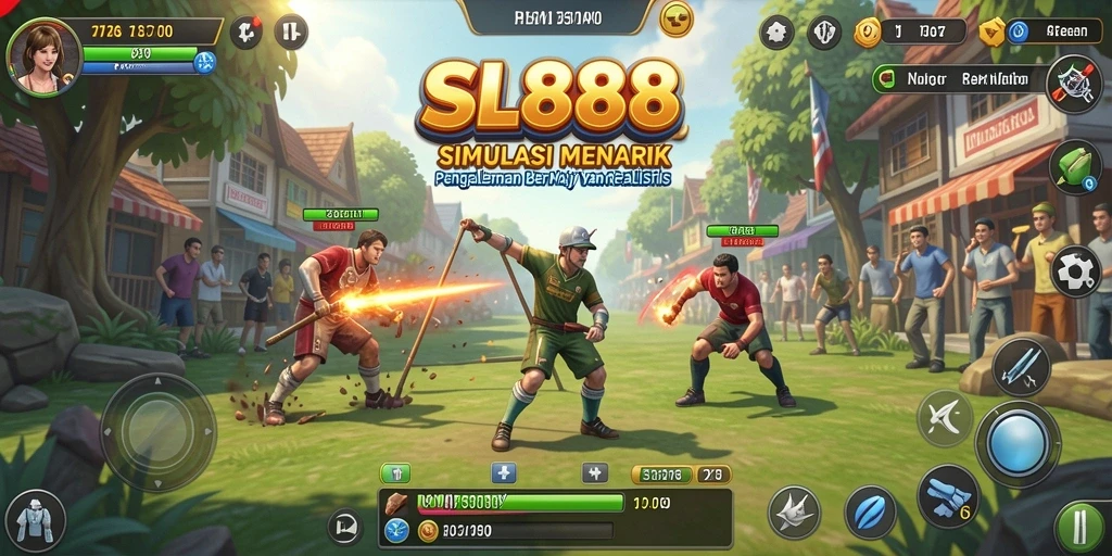 Tampilan gameplay SL888 yang menampilkan interaksi simulasi yang mendalam.