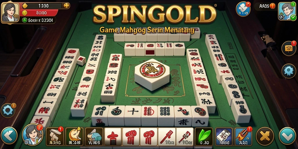 Tampilan gameplay seru SPINGOLD yang menantang pemain Mahjong.