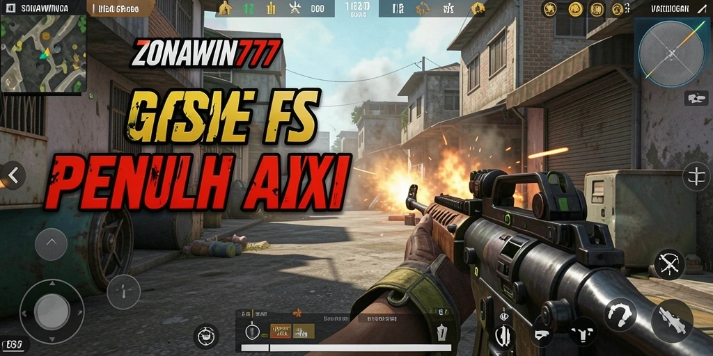 Gameplay ZONAWIN777 dengan aksi tembak-menembak yang intens.